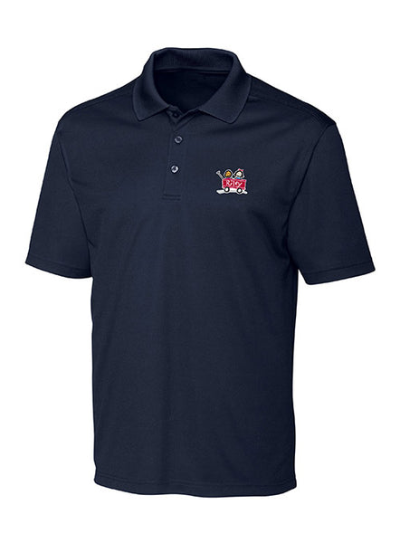 Men's Riley Spin Pique Polo in Black - Front View
